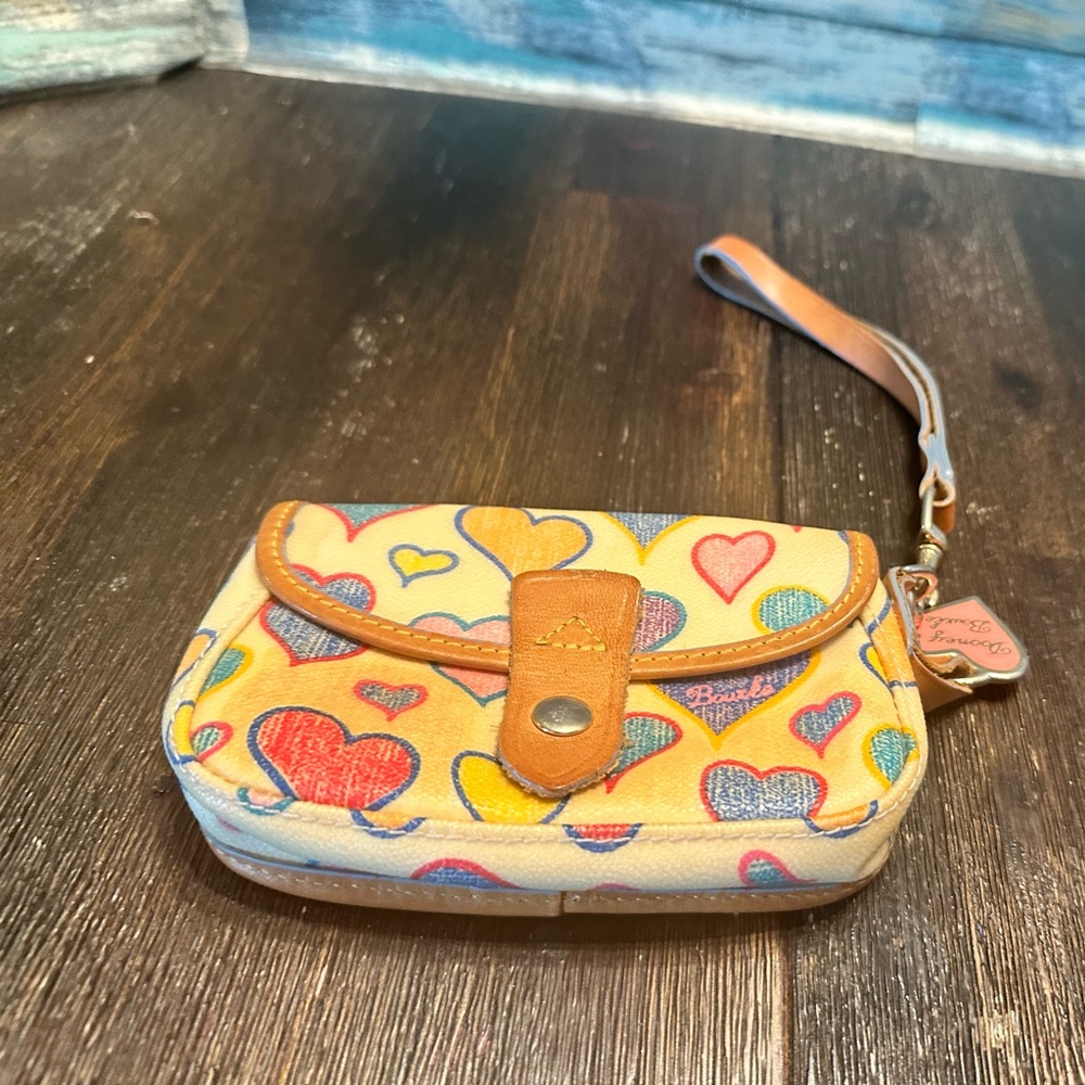 Vintage Dooney and Bourke hearts wristlet.